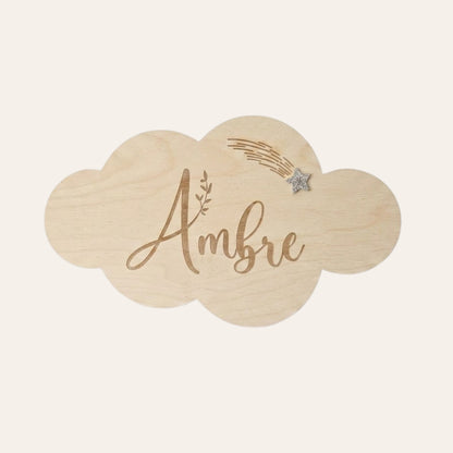 Nuage en bois personnalisé • Décoration chambre enfant