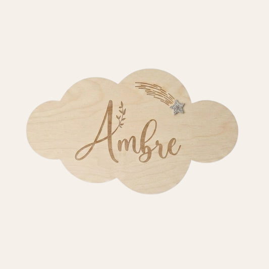 Nuage en bois personnalisé • Décoration chambre enfant