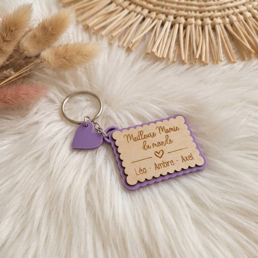 Porte-clés Biscuit Personnalisé en Bois