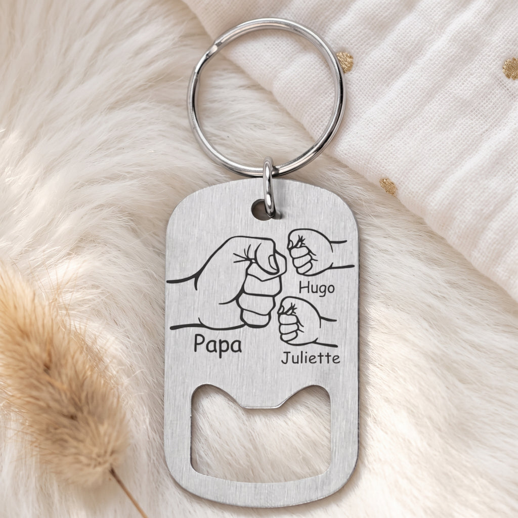 Porte-clés décapsuleur personnalisé • Papa, Papy, Parrain