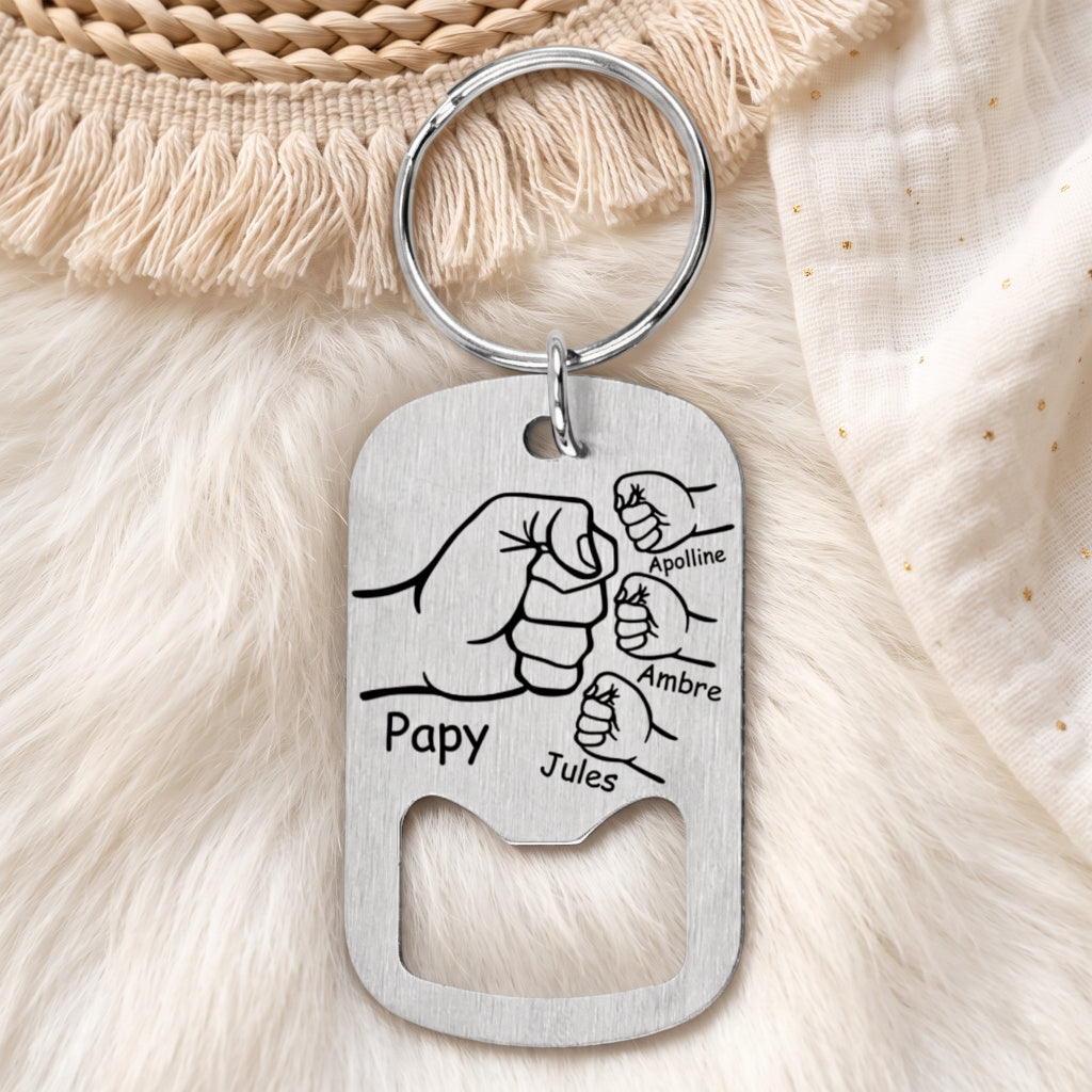 Porte-clés décapsuleur personnalisé • Papa, Papy, Parrain