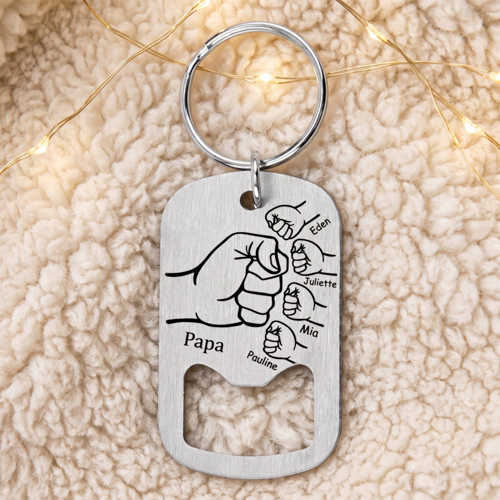 Porte-clés décapsuleur personnalisé • Papa, Papy, Parrain