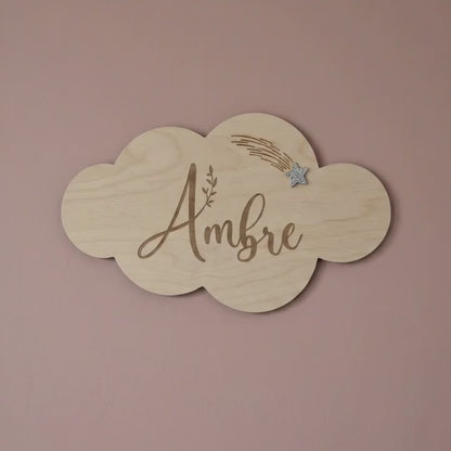 Nuage en bois personnalisé • Décoration chambre enfant