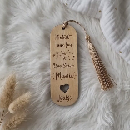 Marque-page personnalisé en bois • Mamie, Maîtresse, Nounou