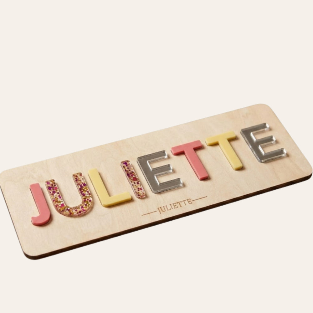 Puzzle prénom personnalisé en bois • Jouet éducatif & déco