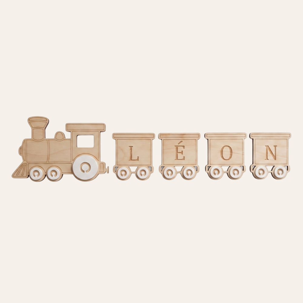 Train mural personnalisé en bois • Déco chambre bébé